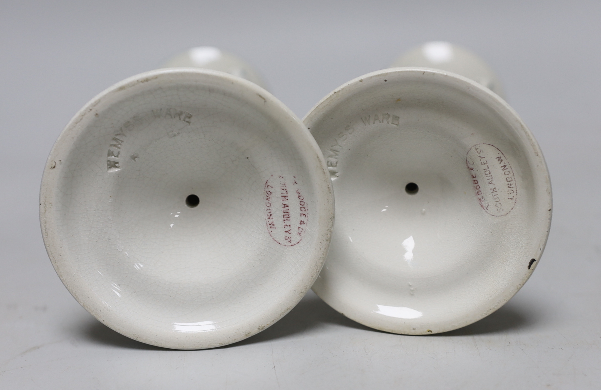 A pair of Wemyss ‘Kintore’ candlesticks, 24cm